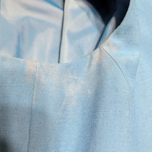 Clio 2 Piece Stylish Blue Striped Women's Button Down Coat And Dress Set Size 14 - Picture 16 of 16